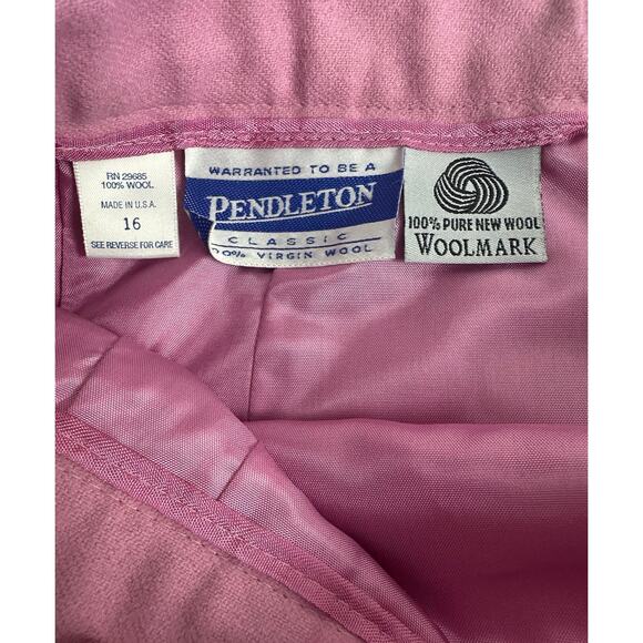 Vintage Pendleton Size 16 Wool Pink Straight Pencil Midi Skirt Academia Retro - Picture 3 of 8